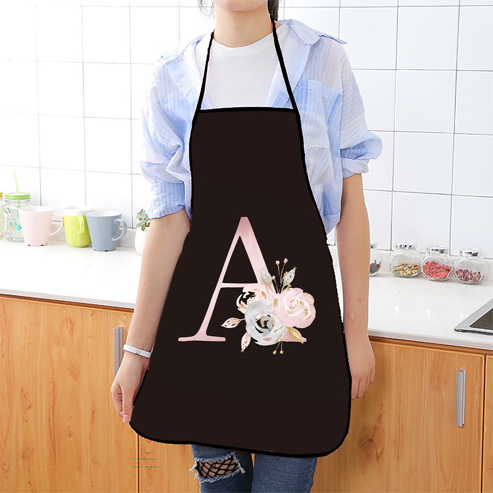 Kitchen Gadgets Trending - Benutzerdefinierte Schürze mit Buchstabendruck, Blumenmuster, modische