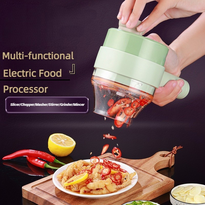 Kitchen Gadgets That Make Life Easier - Drahtlose elektrische Küchenmaschine Gemüseschneider Obstschneider Knoblauchstampfer