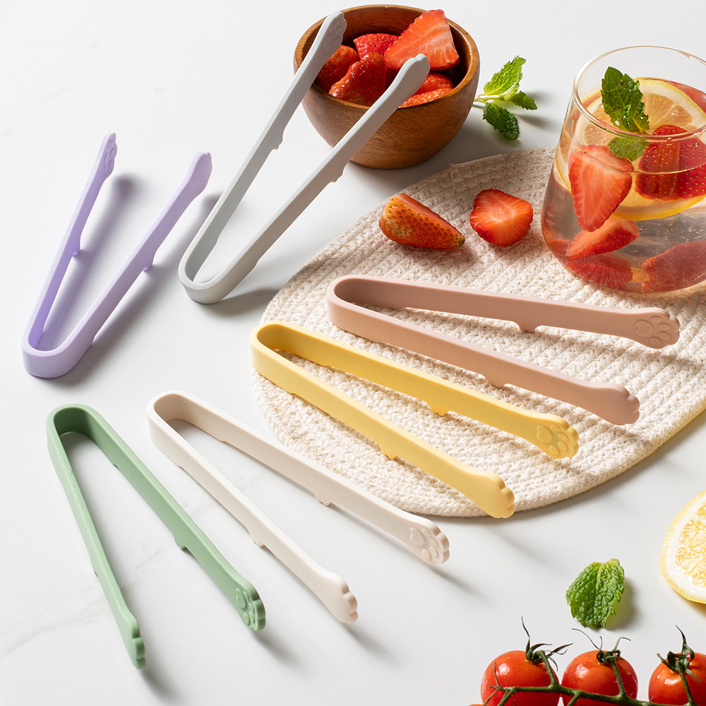 Kitchen Hanging Gadgets - Niedliche Katzenpfoten-Silikon-Lebensmittelzange, mehrfarbig, lebensmittelechte Küchenhelfer für
