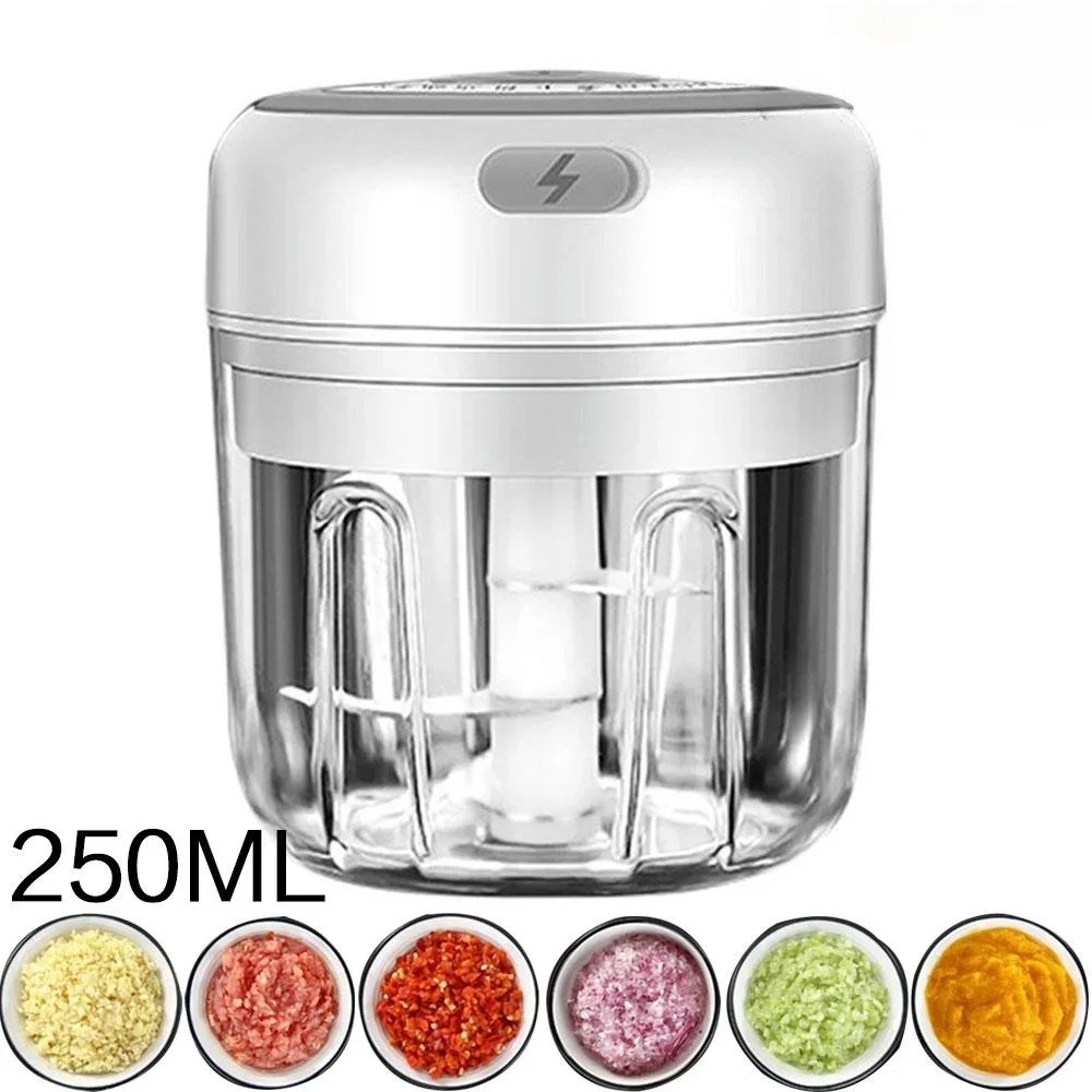Small Kitchen Gadgets Gifts - 250ML Elektrischer Knoblauchzerkleinerer USB-Aufladung Ingwerpresse Robustes