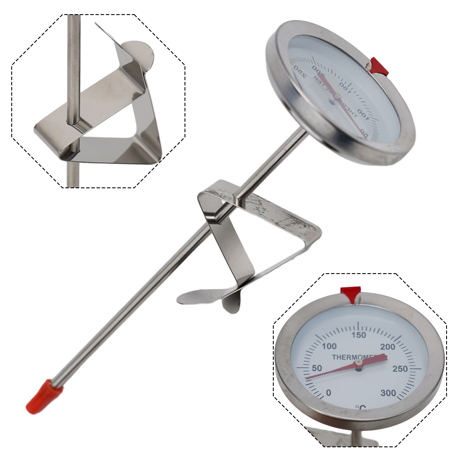 Kitchen Gadgets For Arthritic Hands - Edelstahl-Sondenthermometer, Küchenutensilien, Kochtemperaturmessgerät, 0–300 ℃ Milch,