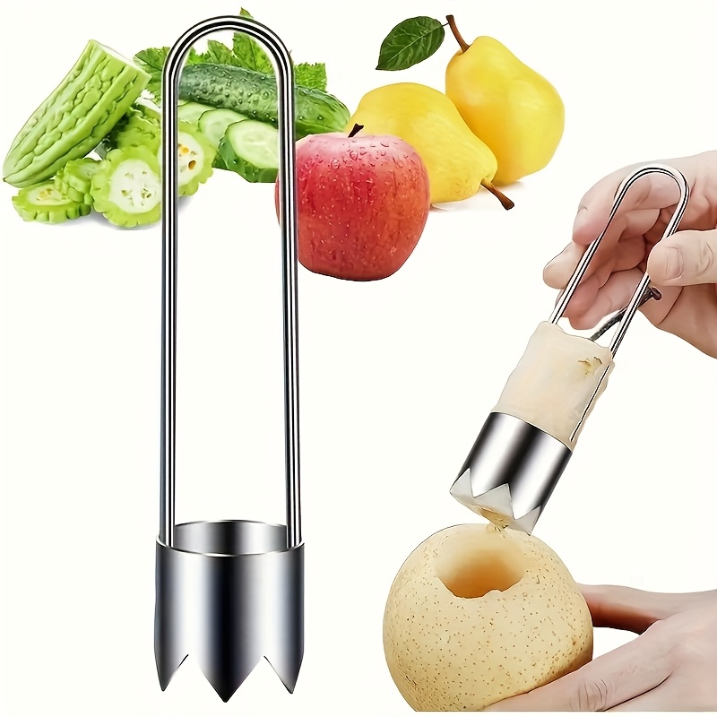 Kitchen Hanging Gadgets - Edelstahl Obst- und Gemüseentkerner Paprika-Samenentferner Apfel-Birnen-Entkerner