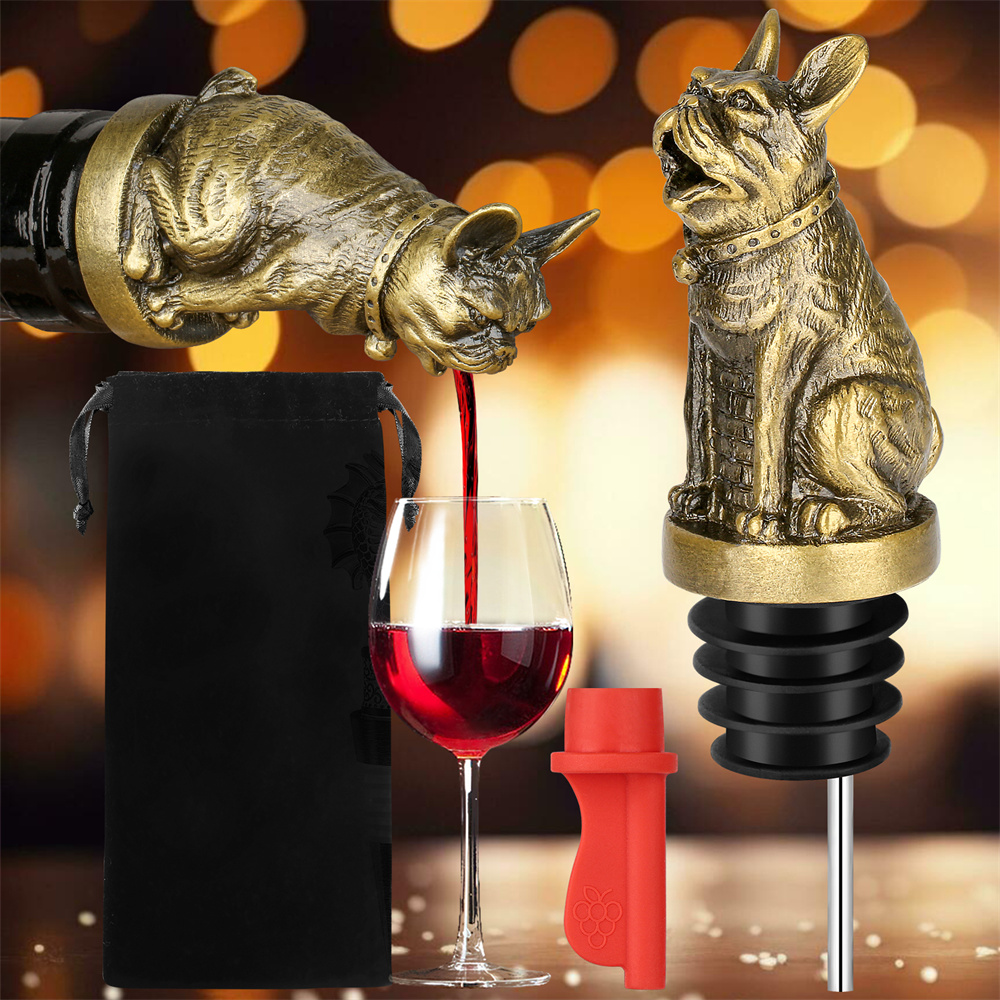 Kitchen Hanging Gadgets - Niedliche französische Bulldogge Wein Pouer Flaschenverschluss