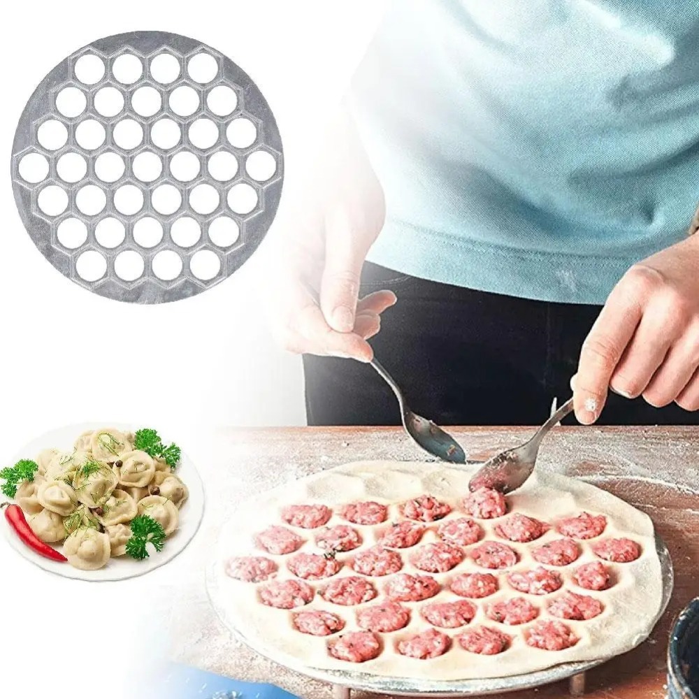 Kitchen Gadgets For Arthritic Hands - Tragbare Aluminium-Knödelform, 37 Löcher, Ravioli-Ravioli-Maker, russischer